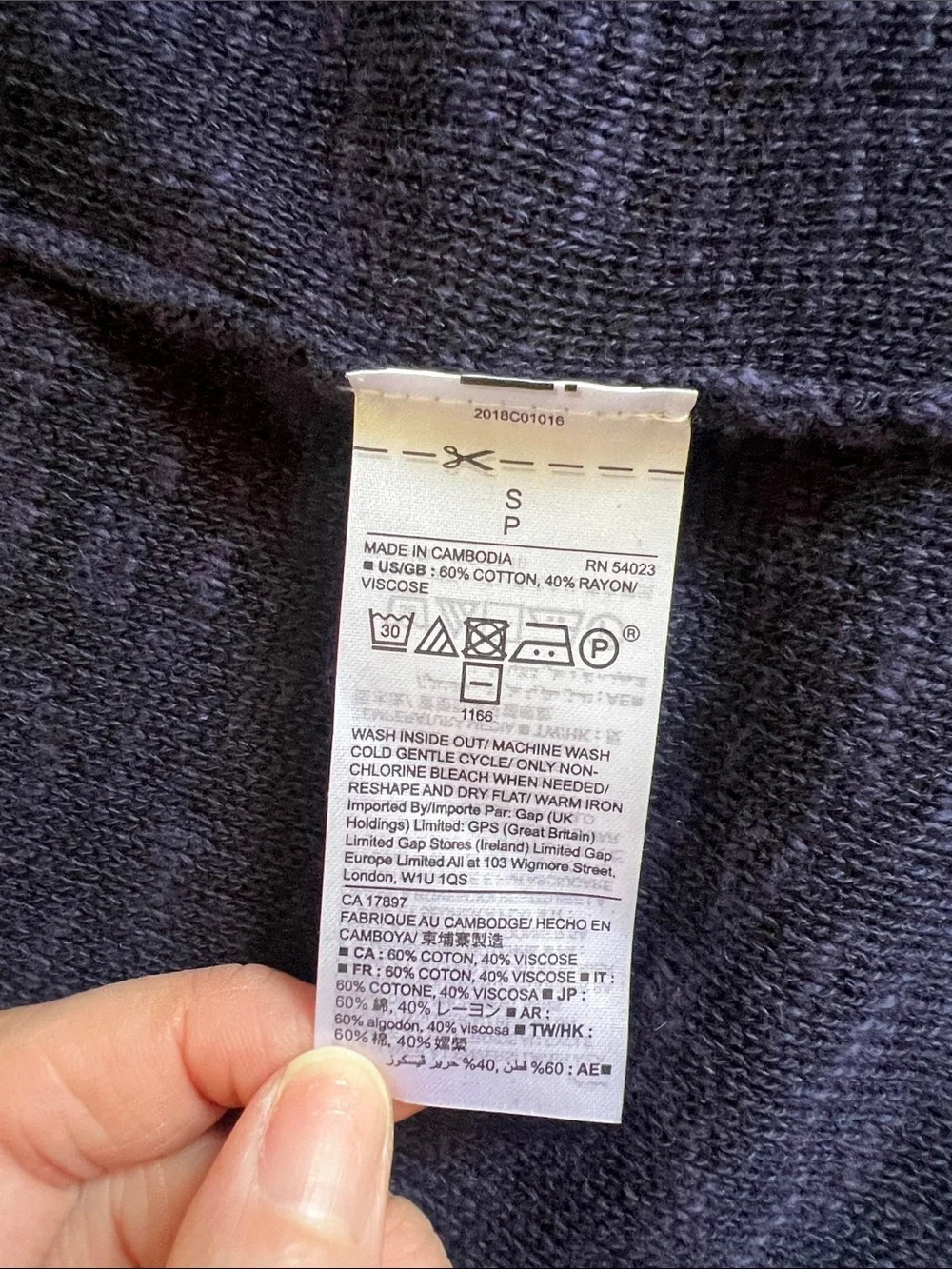 GAP Navy Blue Slub Shawl Open Front Cardigan Sweater NWT Size S